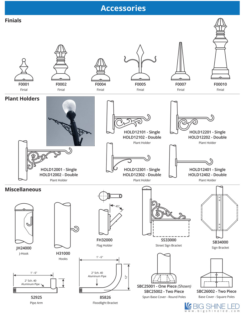 Light Pole Accessories BIG SHINE LED Be Brilliant