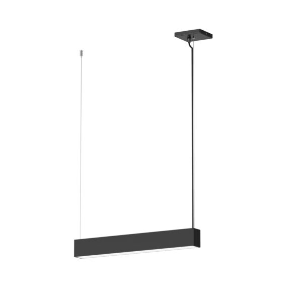 Suspended linear architectural fixture black housing