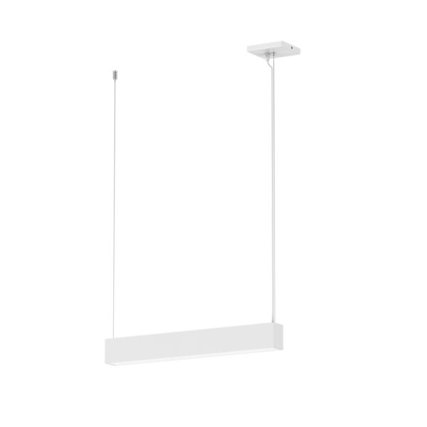Suspended linear architectural fixture white housing housing