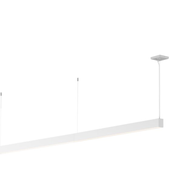 Suspended linear architectural fixture linkable white housing